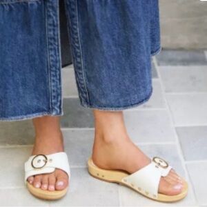 NWT Beek Woodstar Clogs with Gold Accents